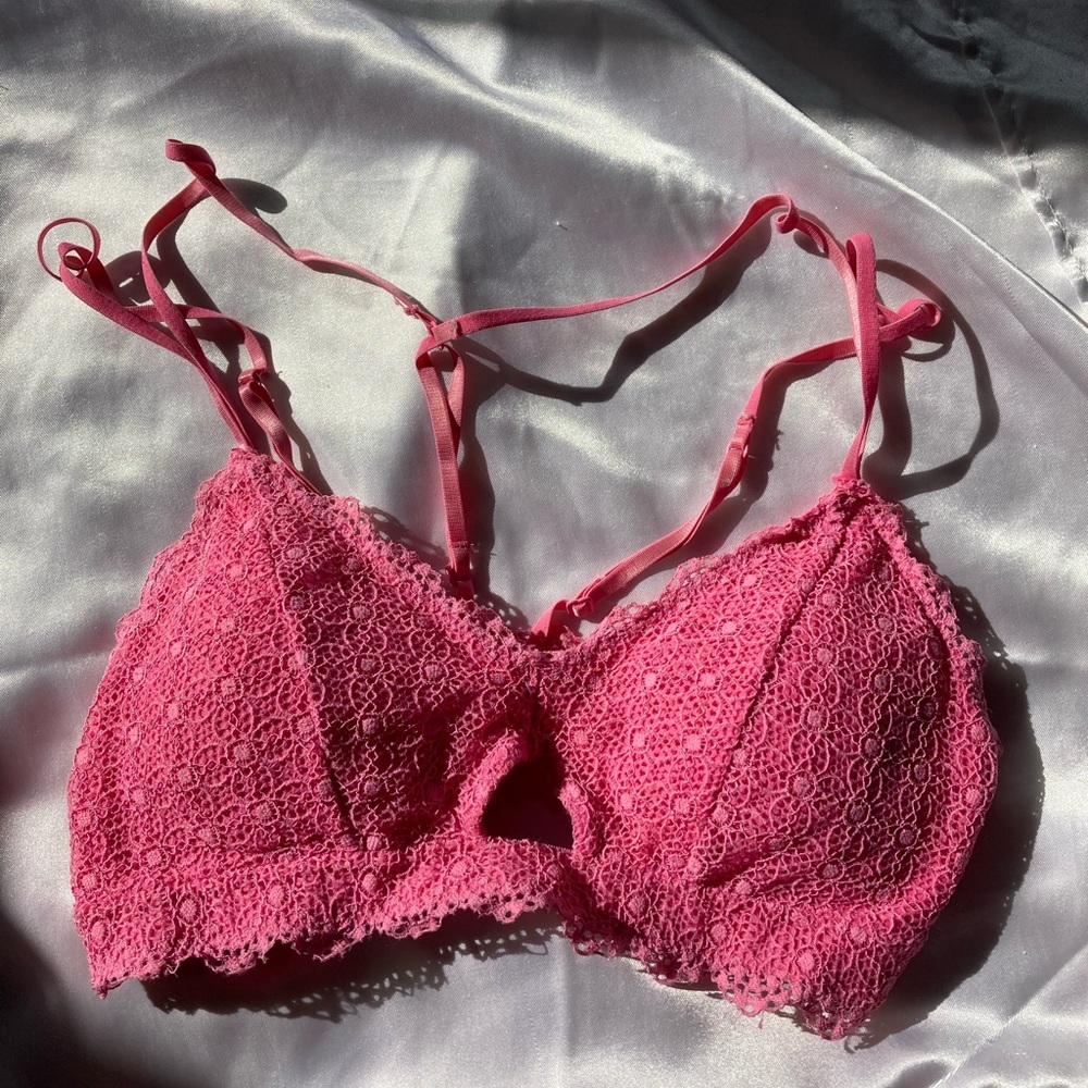 Pink Lacey Bralette - Size S